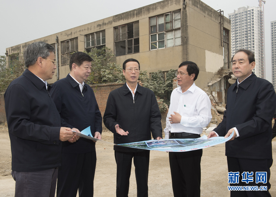 10月22日至23日，中共中央政治局常委、國務(wù)院副總理張高麗在山東調(diào)研扶貧工作情況。這是10月22日，張高麗就整體搬遷脫貧實(shí)地考察濟(jì)寧東南片區(qū)還遷安置區(qū)暨東南華城棚戶區(qū)改造項(xiàng)目。 新華社記者 王曄 攝