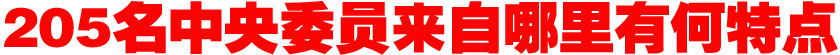 205名中央委員來自哪里？有何特點？