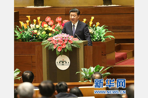11月6日，中共中央總書記、國家主席習(xí)近平在越南國會發(fā)表題為《共同譜寫中越友好新篇章》的重要演講。 新華社記者 龐興雷 攝