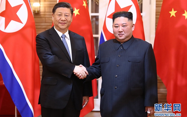 習(xí)近平同朝鮮勞動黨委員長、國務(wù)委員會委員長金正恩舉行會談